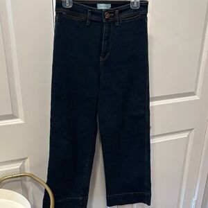 EUC LOFT Dark Blue High Rise Wide Leg Jeans